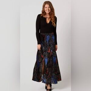 Free People Sheer Burnout Velvet Button Down long Maxi. New with Tags